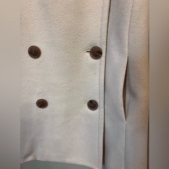 J. Crew Cream Wool‎ Double-Breasted Pea Coat – Women’s Size Medium - Picture 4 of 6